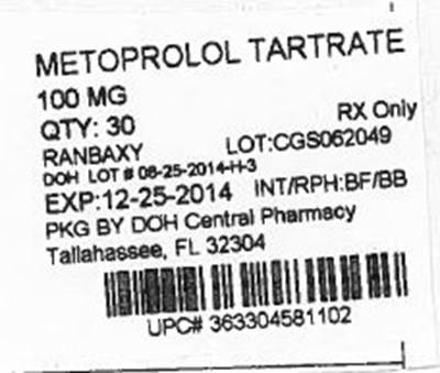 Label Image for 100mg - Metorpolol 100mg